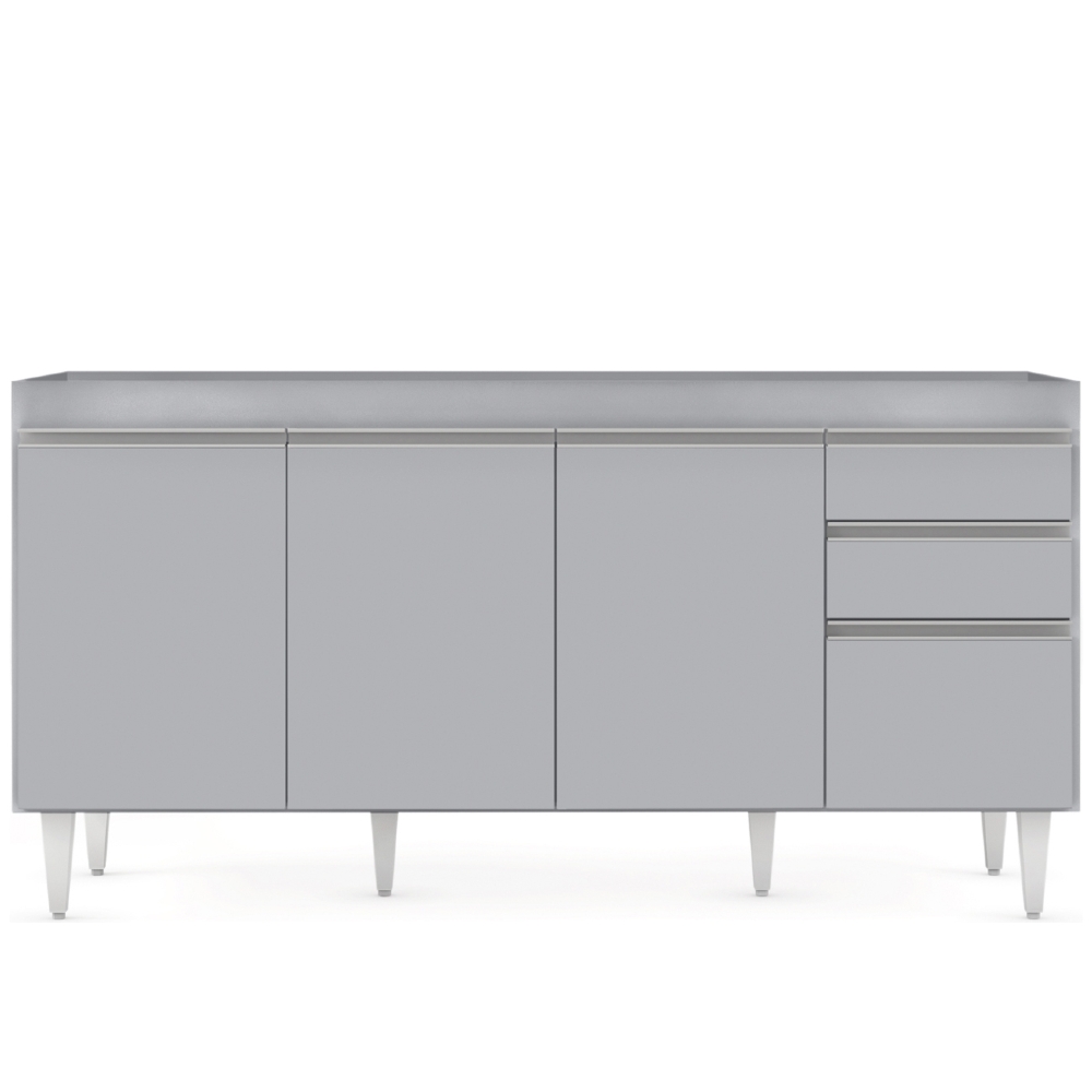 Balcão de Cozinha Para Pia 160cm Sem Tampo Arkansas Cinza Claro - Lumil