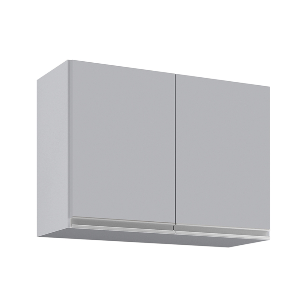 Armário de Cozinha Aéreo 80cm 2 Portas Califórnia Cinza Claro - Lumil