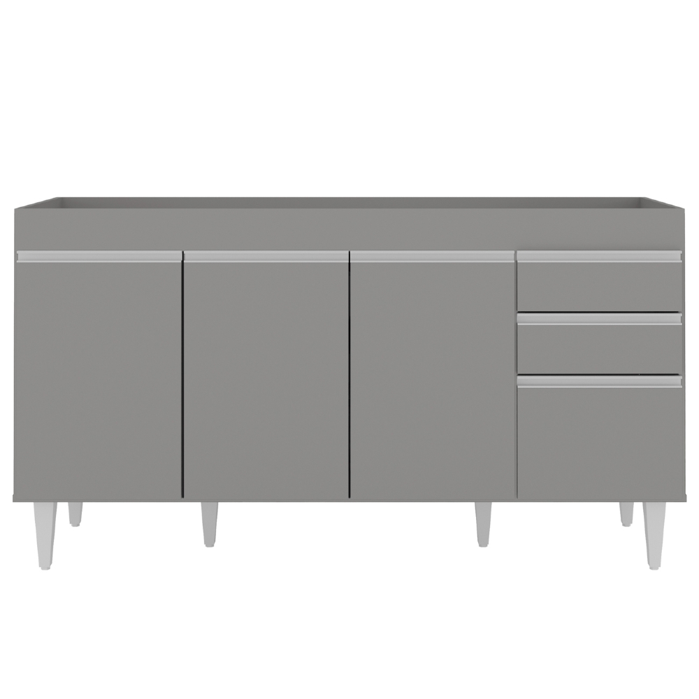 Balcão de Cozinha Para Pia 150cm Sem Tampo Marrocos Cinza   - Lumil