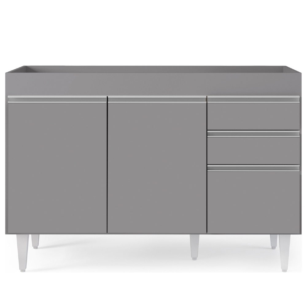 Balcão de Cozinha Para Pia 120cm Sem Tampo Michigan Cinza   - Lumil