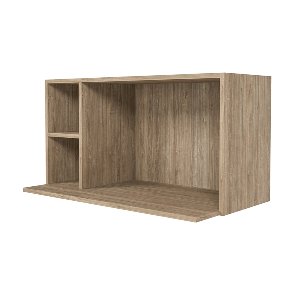 Suporte Microondas Aéreo 81cm com Nicho Adega Miami Castanho - Lumil