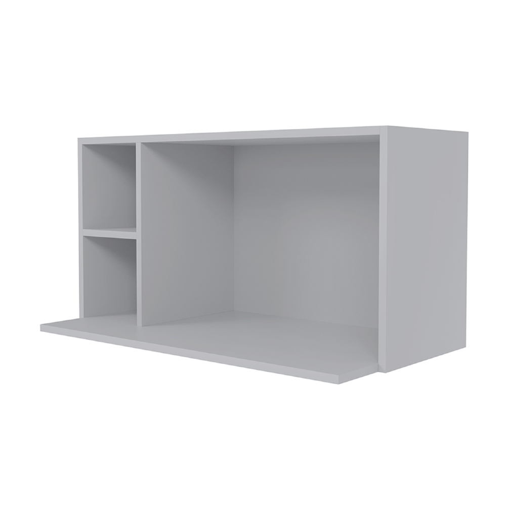 Suporte Microondas Aéreo 81cm com Nicho Adega Miami Cinza Claro - Lumil