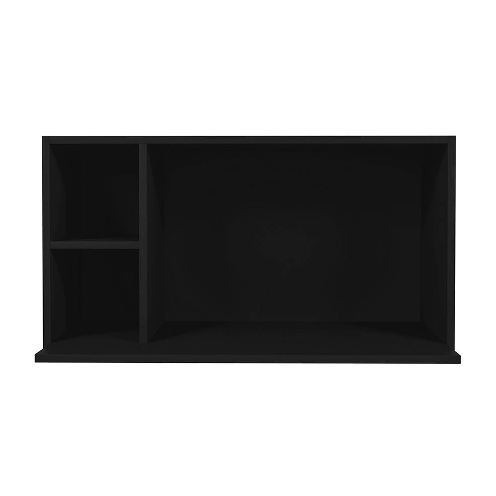 Suporte Microondas Aéreo 81cm com Nicho Adega Miami Preto   - Lumil