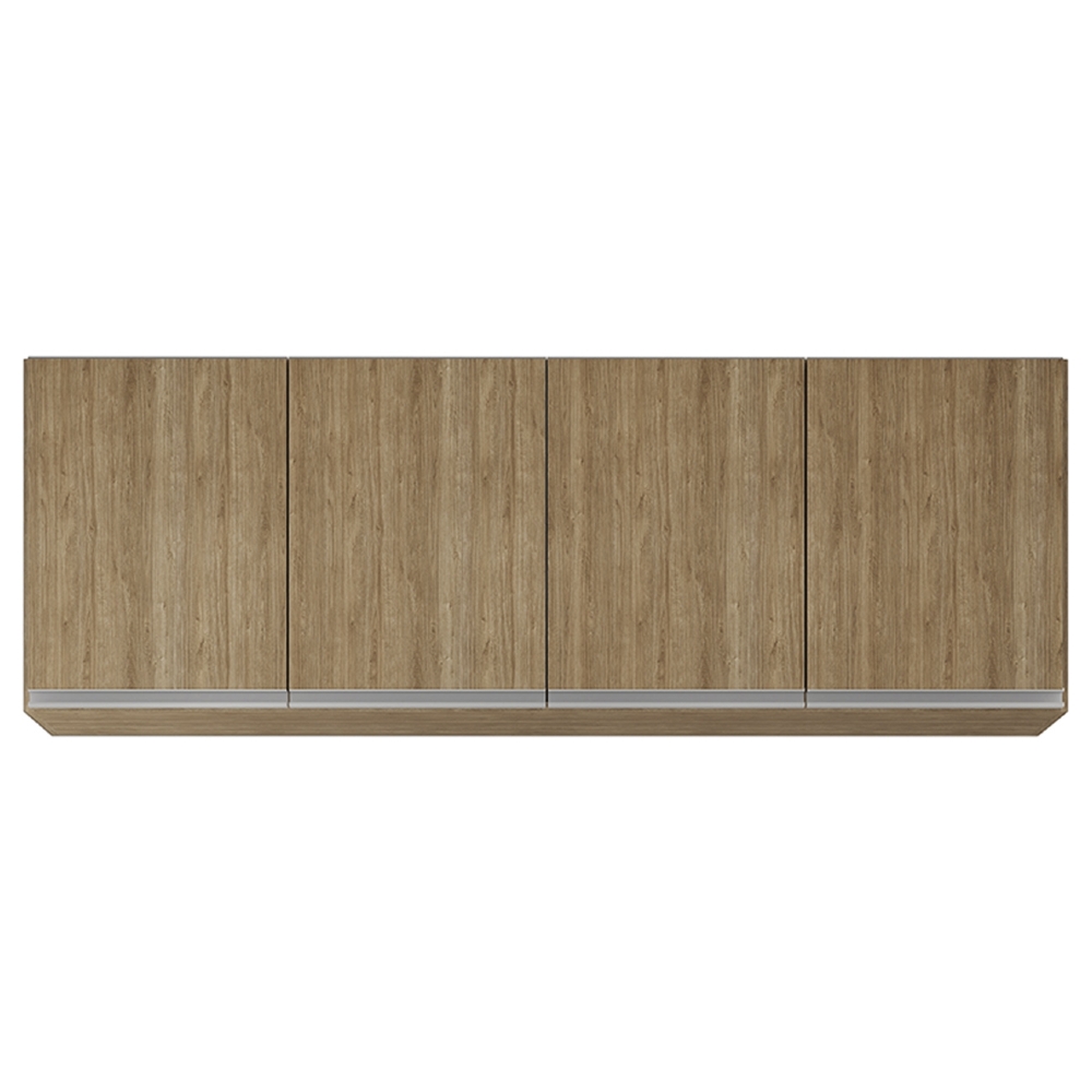 Armário de Cozinha Aéreo 160cm Com 4 Portas Nevada Castanho - Lumil
