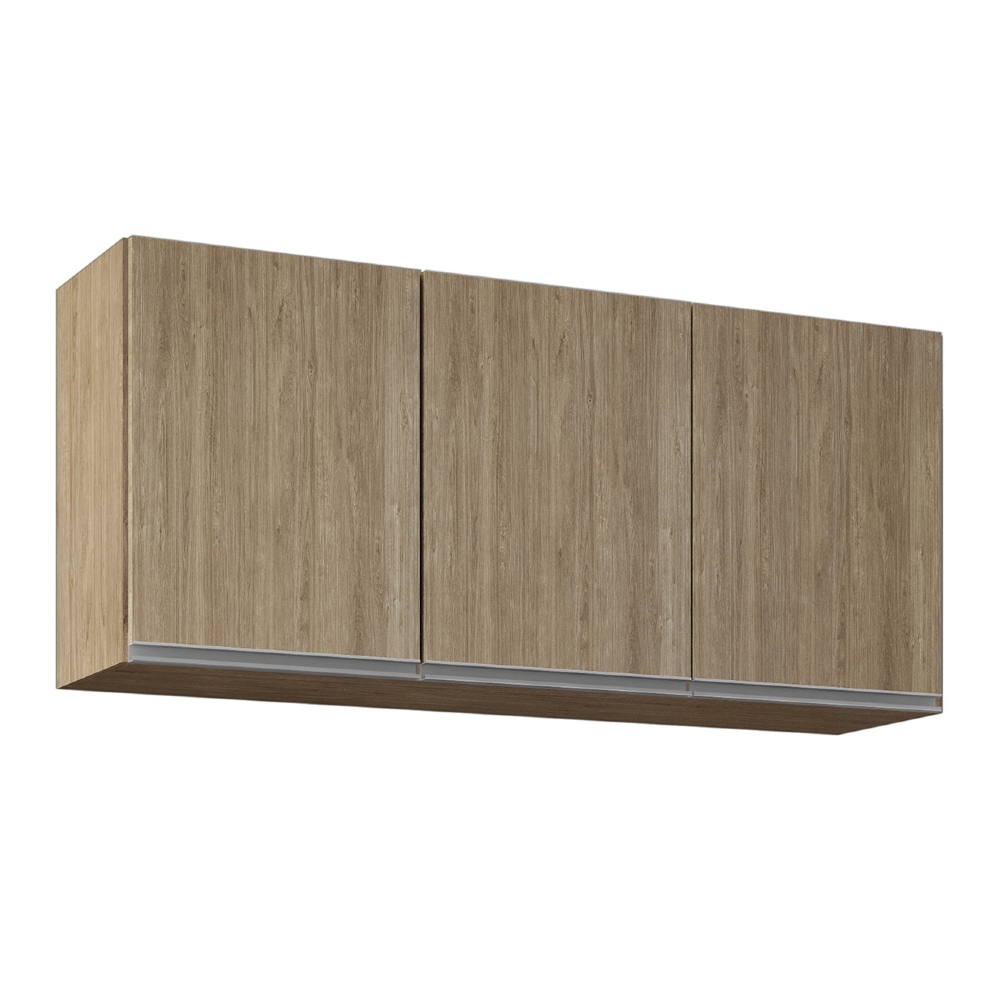 Armário de Cozinha Aéreo 120cm 3 Portas Virgínia Castanho   - Lumil