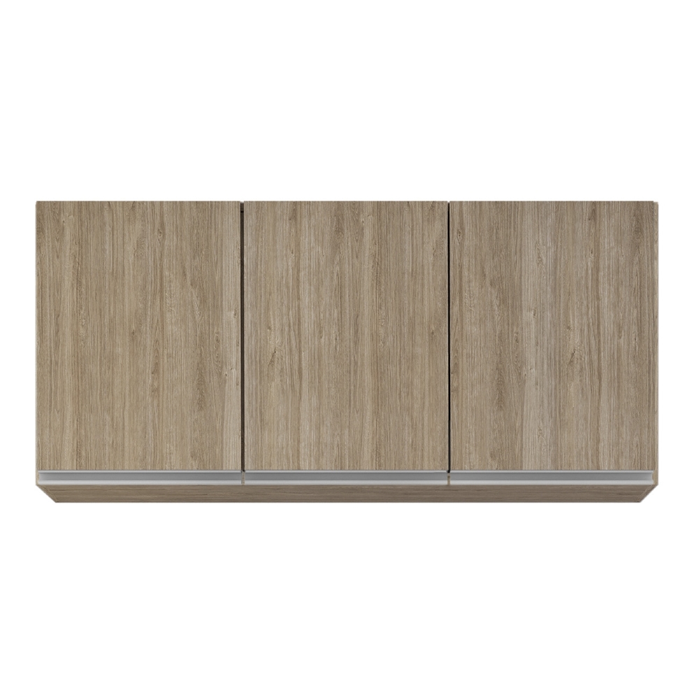 Armário de Cozinha Aéreo 120cm 3 Portas Virgínia Castanho   - Lumil