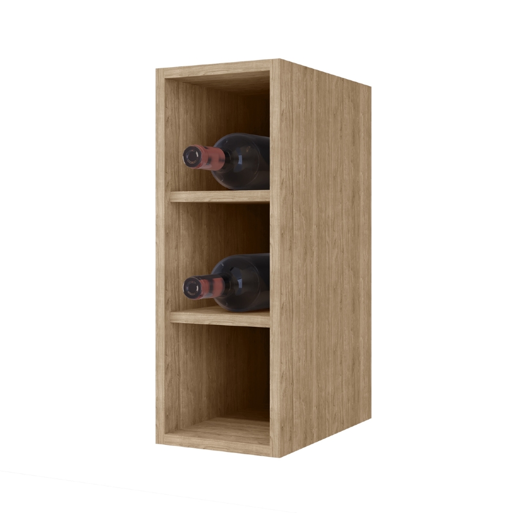 Armário de Cozinha Aéreo 180cm Nevada Com Nicho Castanho    - Lumil