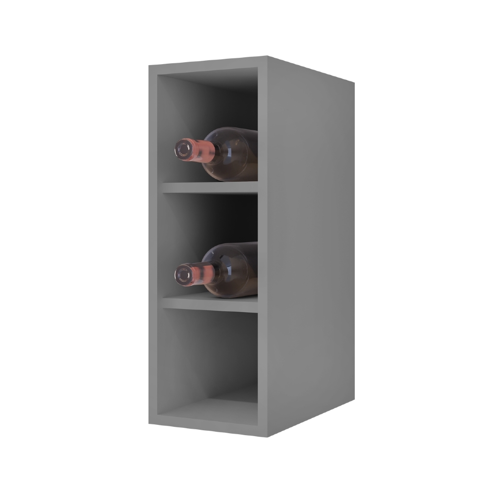 Armário de Cozinha Aéreo 180cm Nevada Com Nicho Cinza       - Lumil