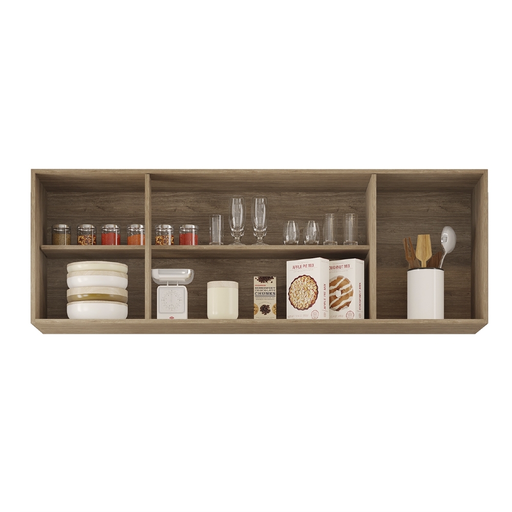 Armário Cozinha e Balcão Para Pia 160cm Arkansas Castanho   - Lumil