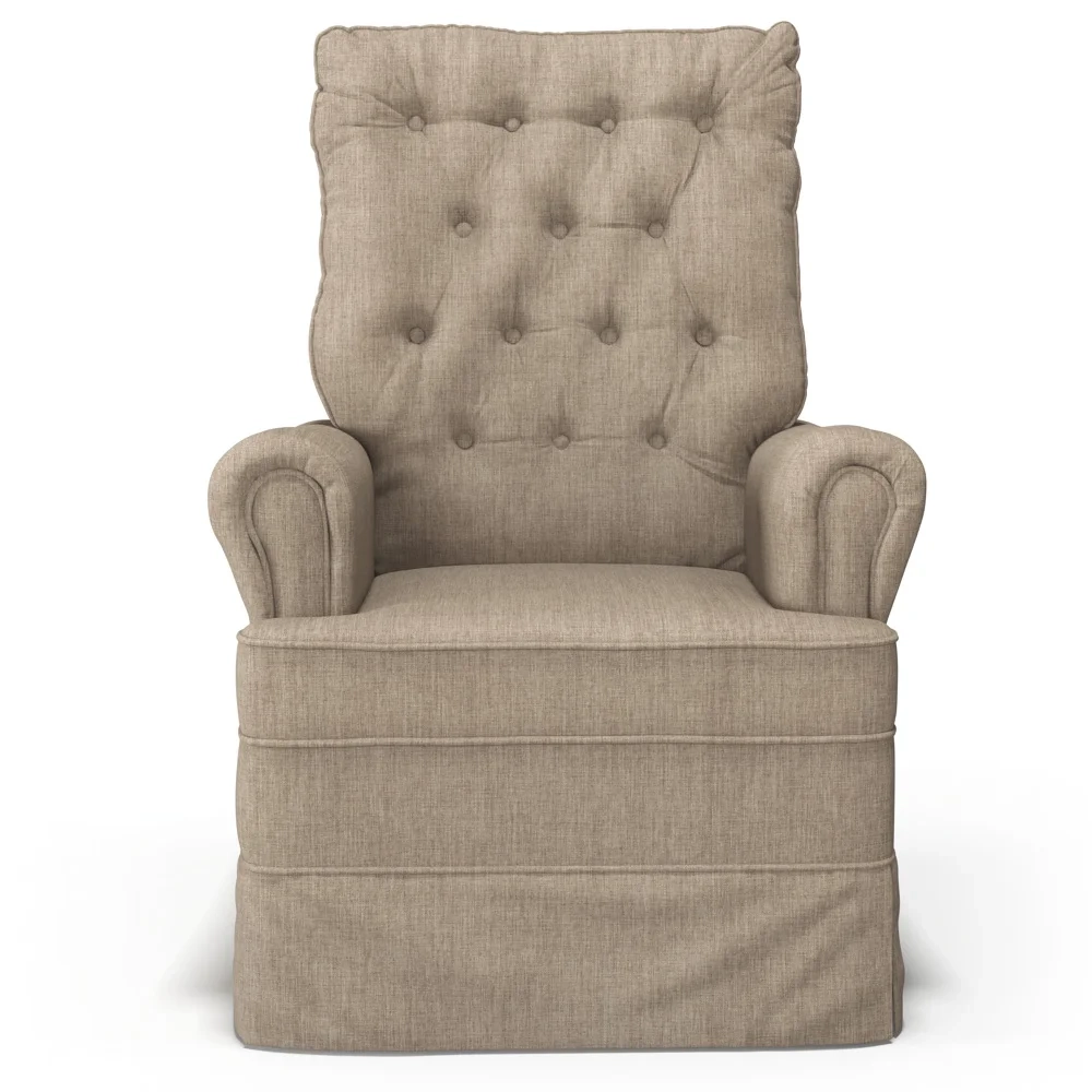 Poltrona de Amamentação e Descanso com Balanço e Puff Laís G05 Linho Areia - Mpozenato