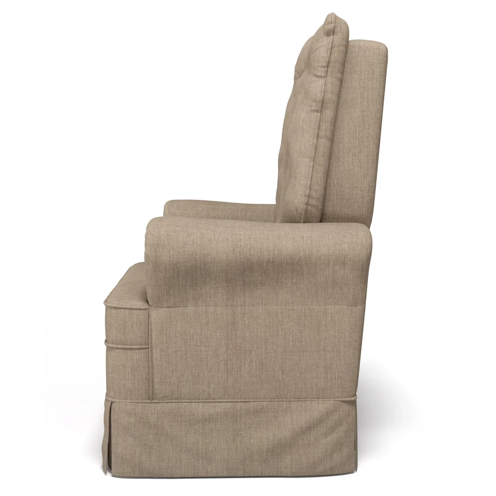 Kit 02 Poltronas de Amamentação e Descanso Com Balanço Laís G05 Linho Areia - Mpozenato