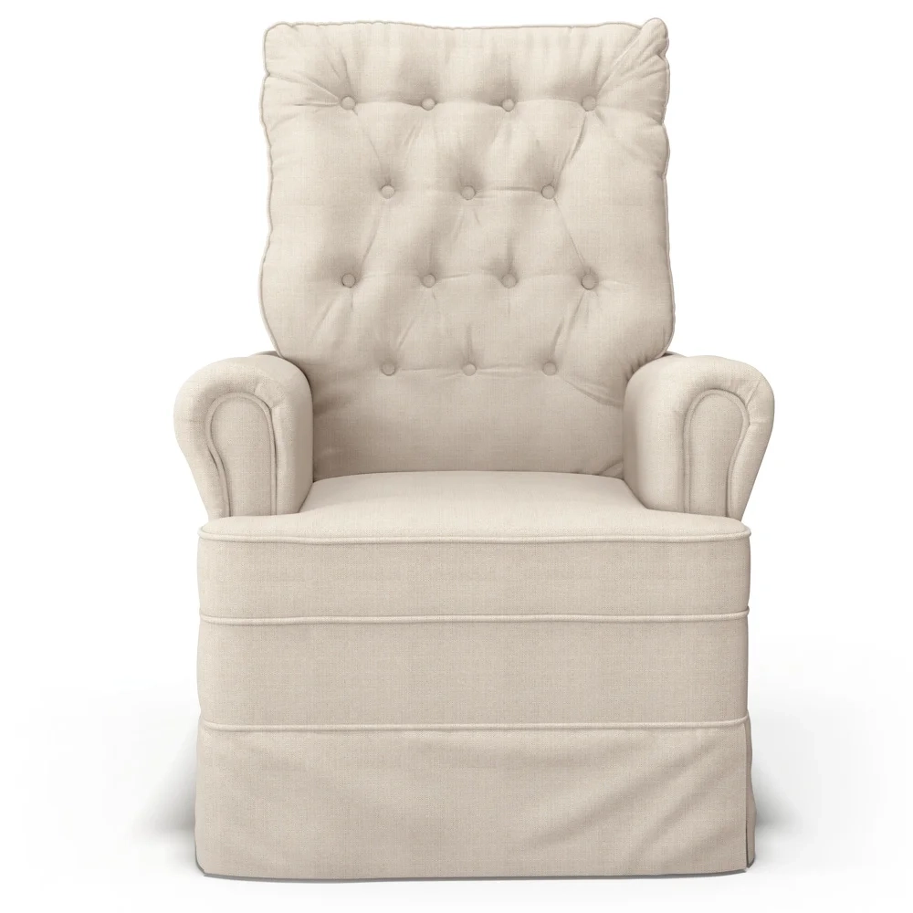 Kit 02 Poltronas de Amamentação e Descanso Com Balanço Laís G05 Linho Creme - Mpozenato