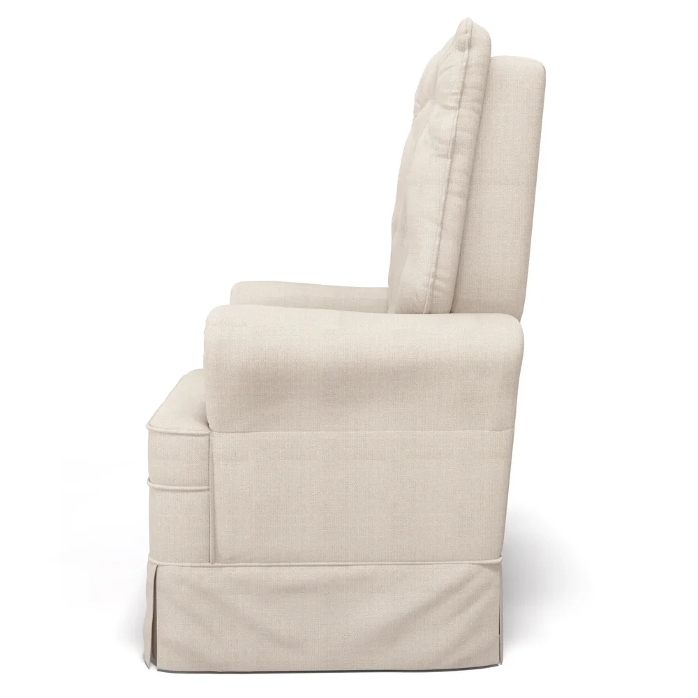 Kit 02 Poltronas de Amamentação e Descanso Com Balanço Laís G05 Linho Creme - Mpozenato