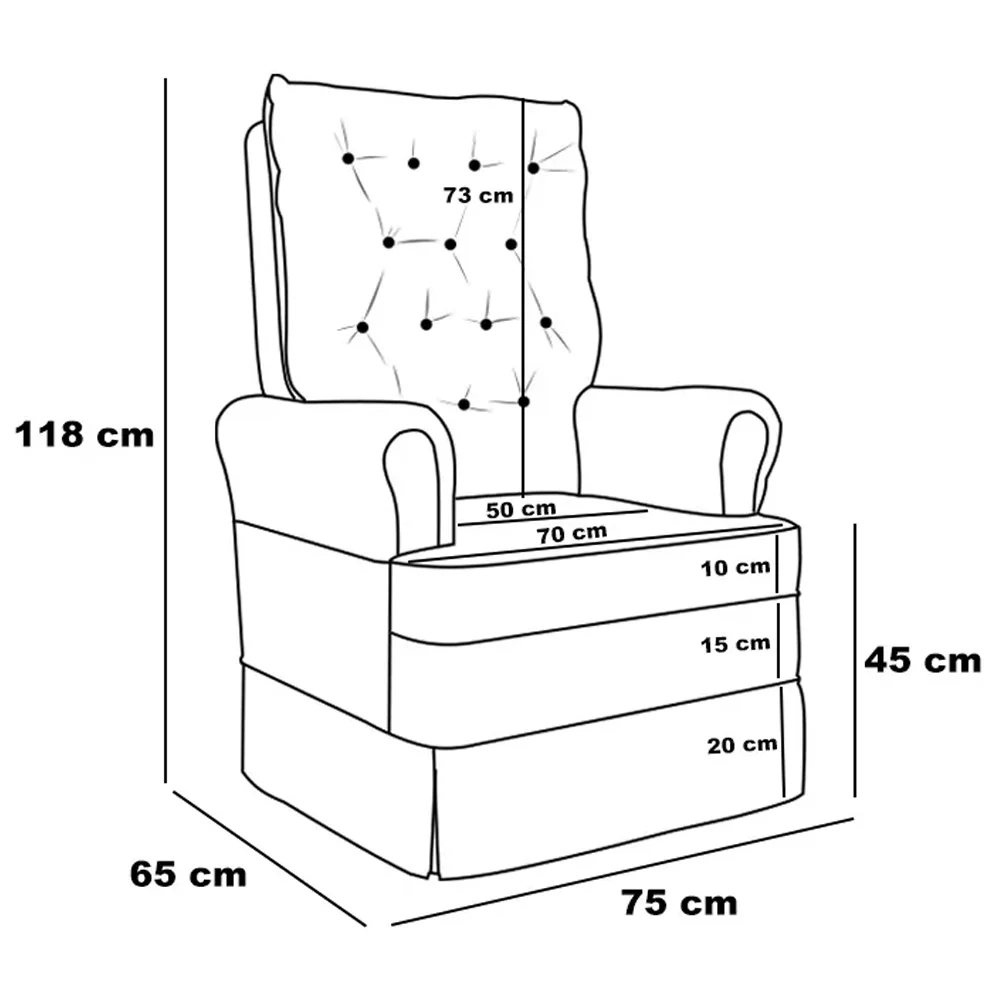 Kit 02 Poltronas de Amamentação e Descanso Com Balanço Laís G05 Linho Creme - Mpozenato