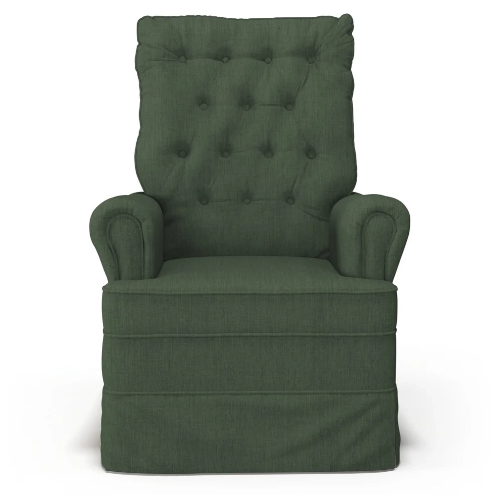 Poltrona de Amamentação e Descanso com Balanço e Puff Laís G05 Linho Verde - Mpozenato