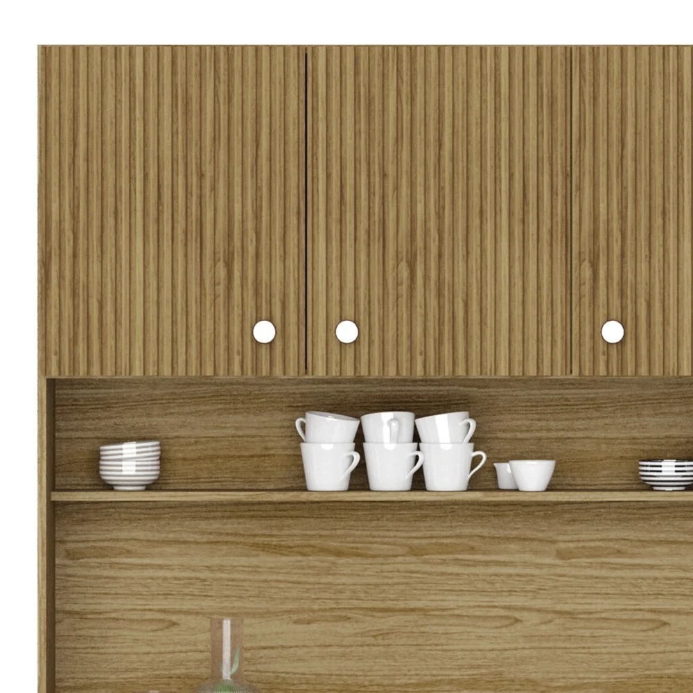 Armário de Cozinha Compacta 111cm Stylo Z06 Freijó/Supremo - Mpozenato