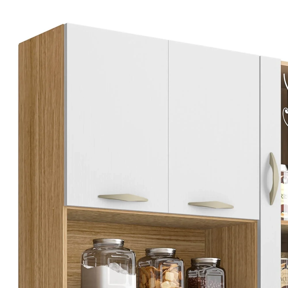 Armário de Cozinha Compacta 90cm Bruna Z06 Freijó/Supremo - Mpozenato