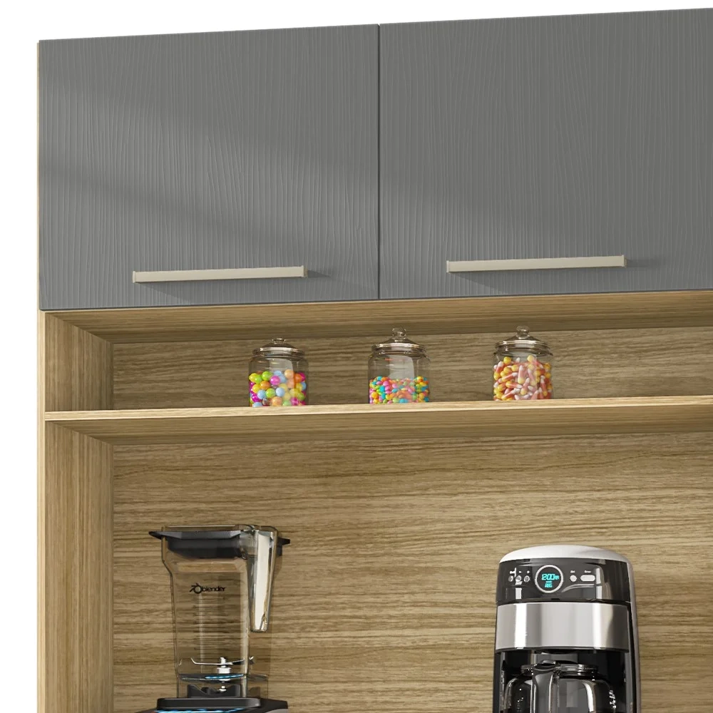 Armário de Cozinha Compacta 160cm Montreal Z06 Freijó/Gris - Mpozenato