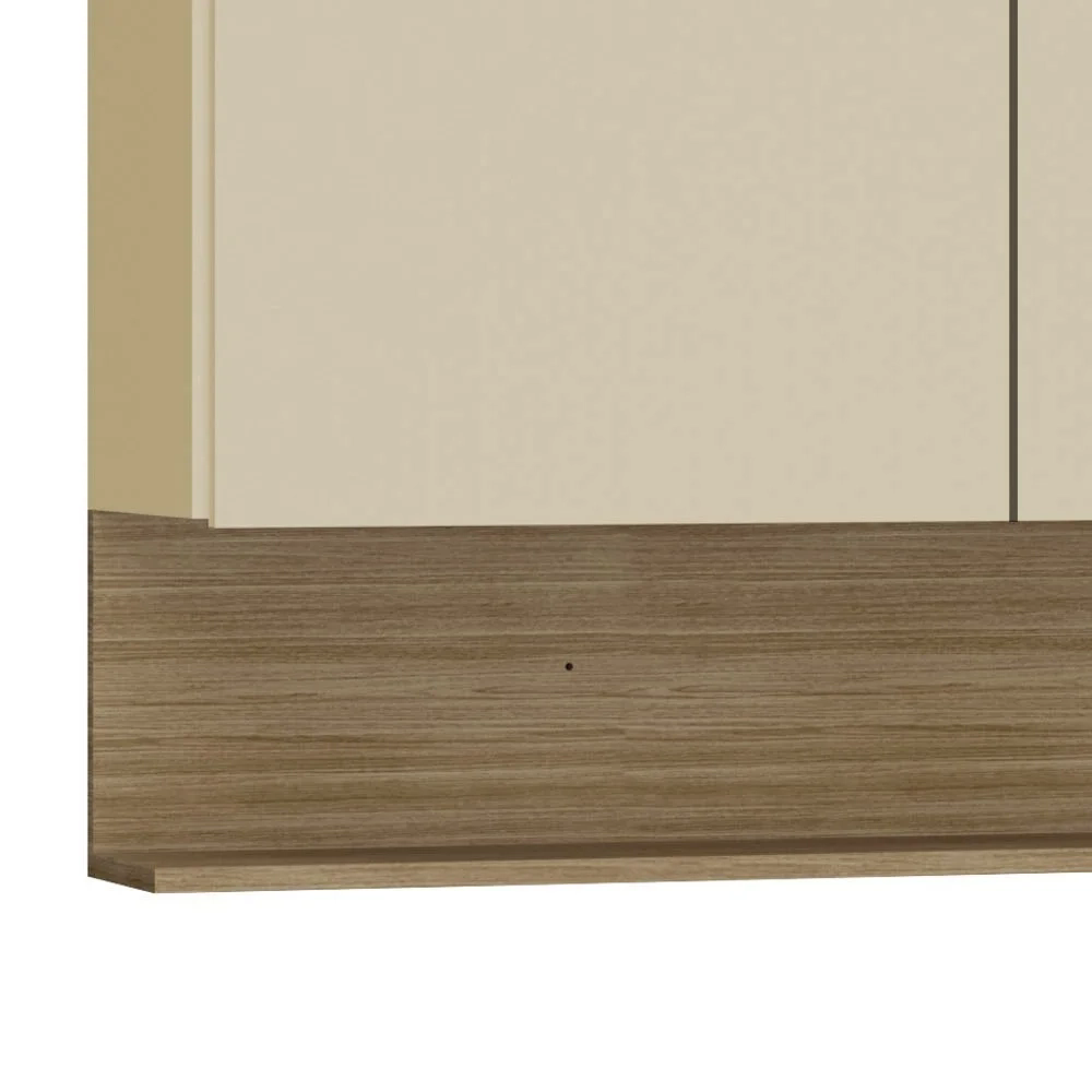 Armário Aéreo 120cm 3 Portas Lina Z06 Vanilla/Freijó - Mpozenato