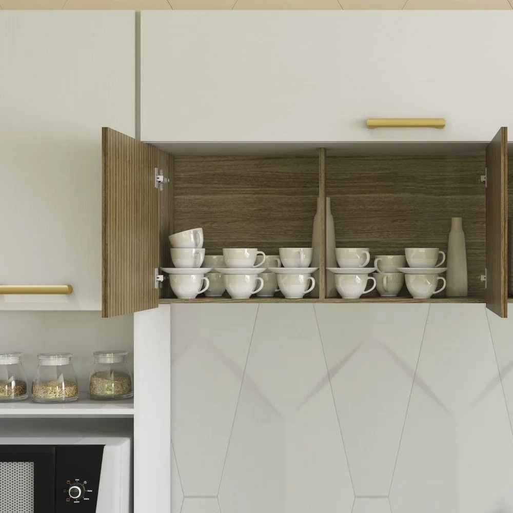 Armário de Cozinha 5 Peças Urban02 Balcão com Pia 120cm Z06 Freijó/Supremo - Mpozenato