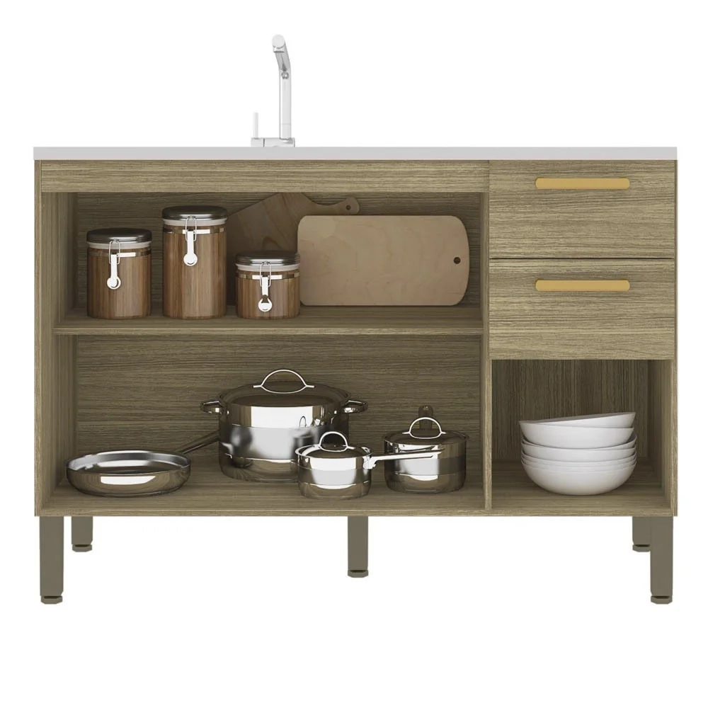 Balcão Gabinete com Pia 120cm Urban Z06 Freijó - Mpozenato