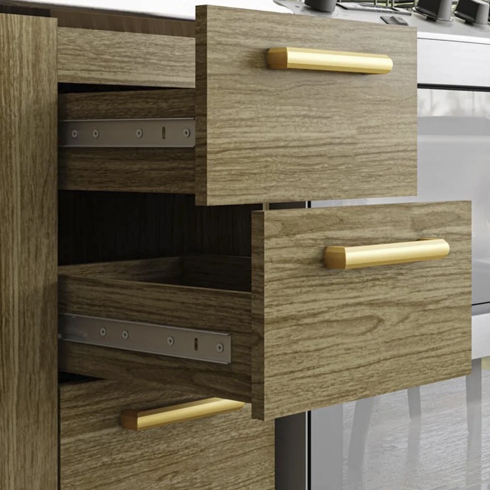 Armário de Cozinha 5 Peças Urban04 Balcão sem Tampo 120cm Z06 Freijó/Supremo - Mpozenato