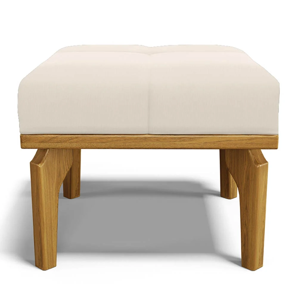 Poltrona de Amamentação Balanço e Puff Base de Madeira Brenda G05 Veludo Creme - Mpozenato