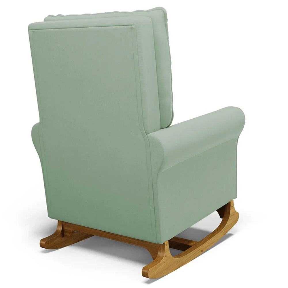 Kit 02 Poltronas de Amamentação Base Madeira Balanço Brenda G05 Veludo Verde - Mpozenato