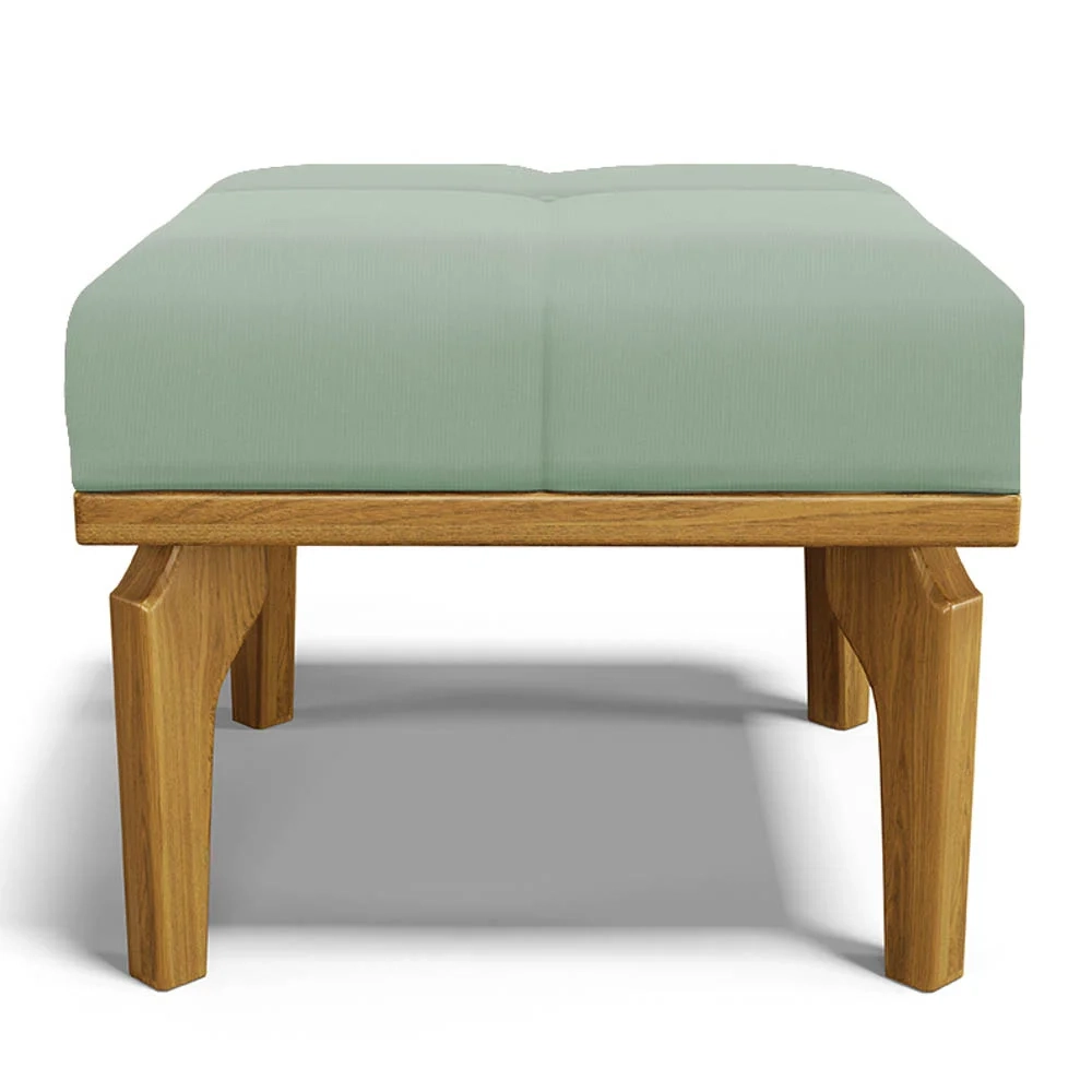 Poltrona de Amamentação Balanço e Puff Base de Madeira Brenda G05 Veludo Verde - Mpozenato