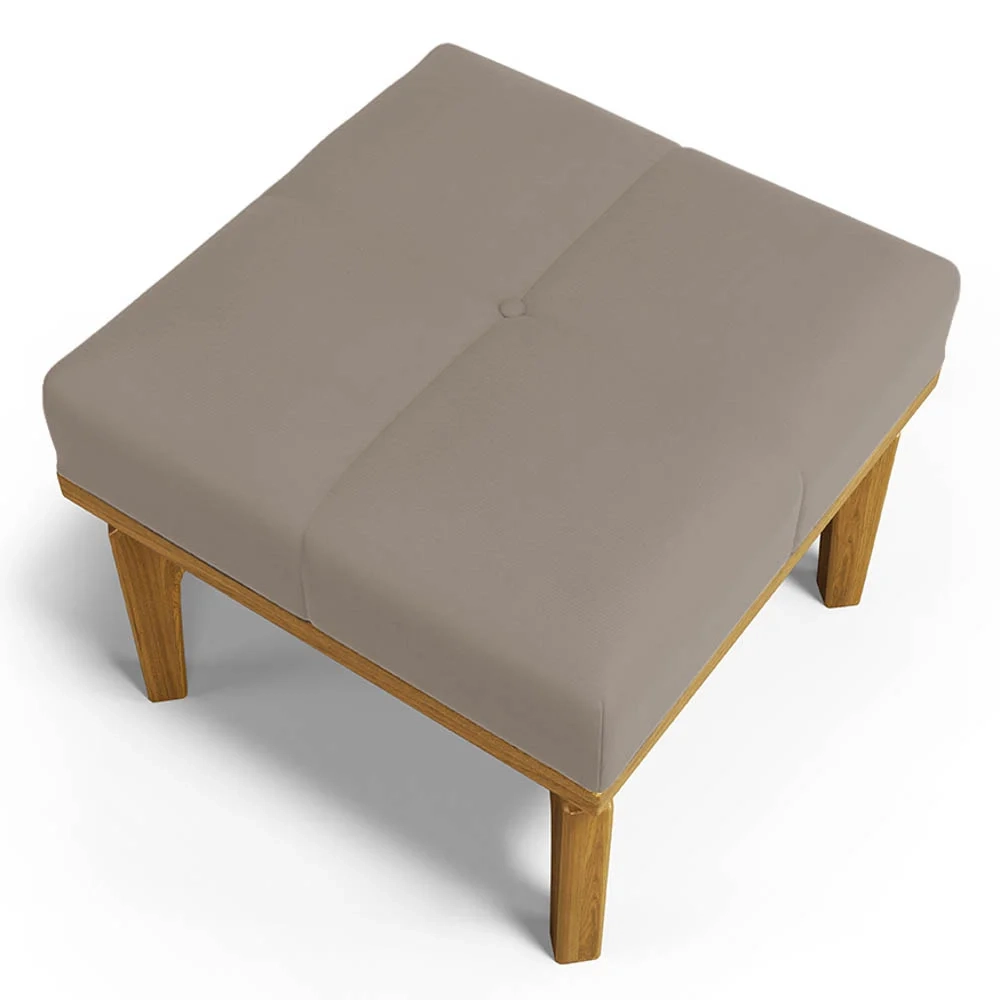 Poltrona de Amamentação Balanço e Puff Base de Madeira Brenda G05 Veludo Areia - Mpozenato