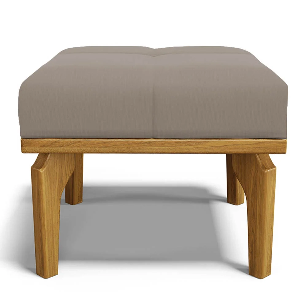 Poltrona de Amamentação Balanço e Puff Base de Madeira Brenda G05 Veludo Areia - Mpozenato