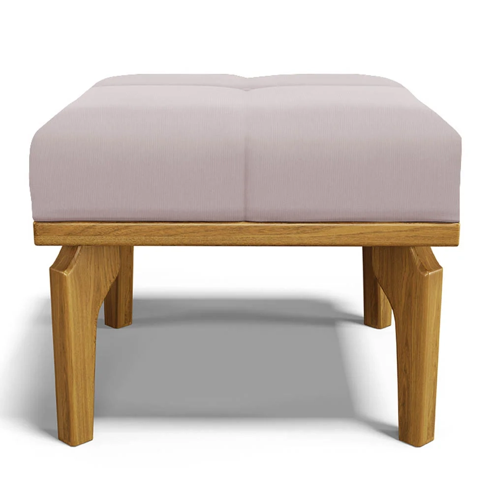 Poltrona de Amamentação Balanço e Puff Base de Madeira Brenda G05 Veludo Rosê - Mpozenato