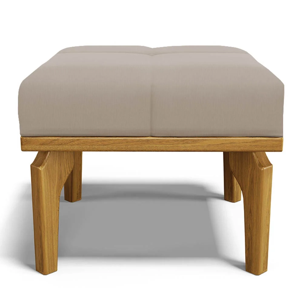 Poltrona de Amamentação Balanço e Puff Base de Madeira Brenda G05 Veludo Bege - Mpozenato