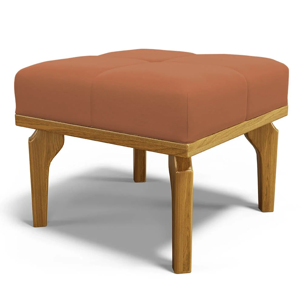 Poltrona de Amamentação Balanço e Puff Base de Madeira Brenda G05 Veludo Terracota - Mpozenato