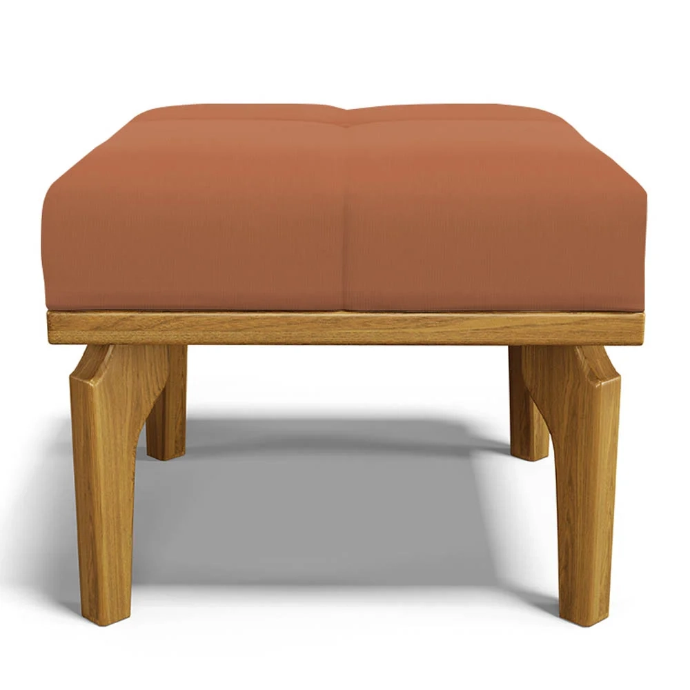 Poltrona de Amamentação Balanço e Puff Base de Madeira Brenda G05 Veludo Terracota - Mpozenato