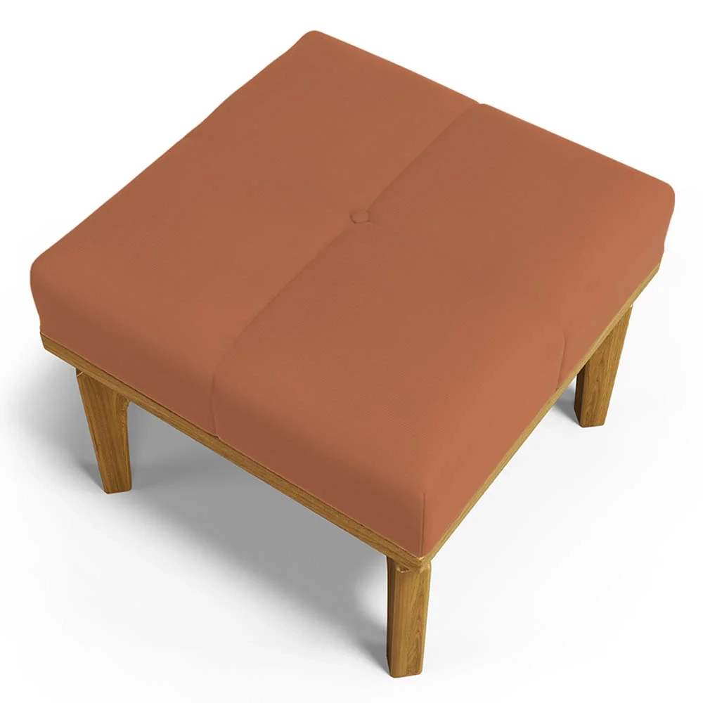 Poltrona de Amamentação Balanço e Puff Base de Madeira Brenda G05 Veludo Terracota - Mpozenato