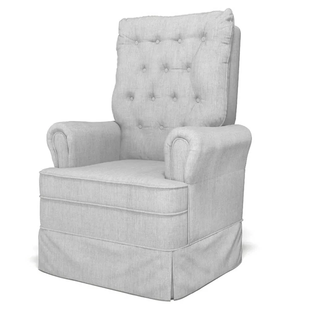 Poltrona de Amamentação e Descanso com Balanço e Puff Laís G05 Linho Cinza Claro - Mpozenato