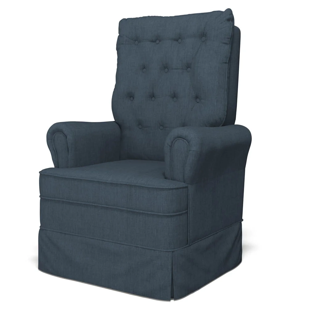 Kit 02 Poltronas de Amamentação e Descanso Com Balanço Laís G05 Linho Azul - Mpozenato