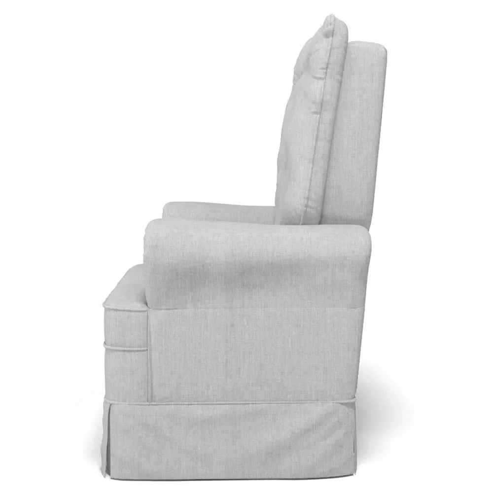 Kit 02 Poltronas de Amamentação e Descanso Com Balanço Laís G05 Linho Cinza Claro - Mpozenato