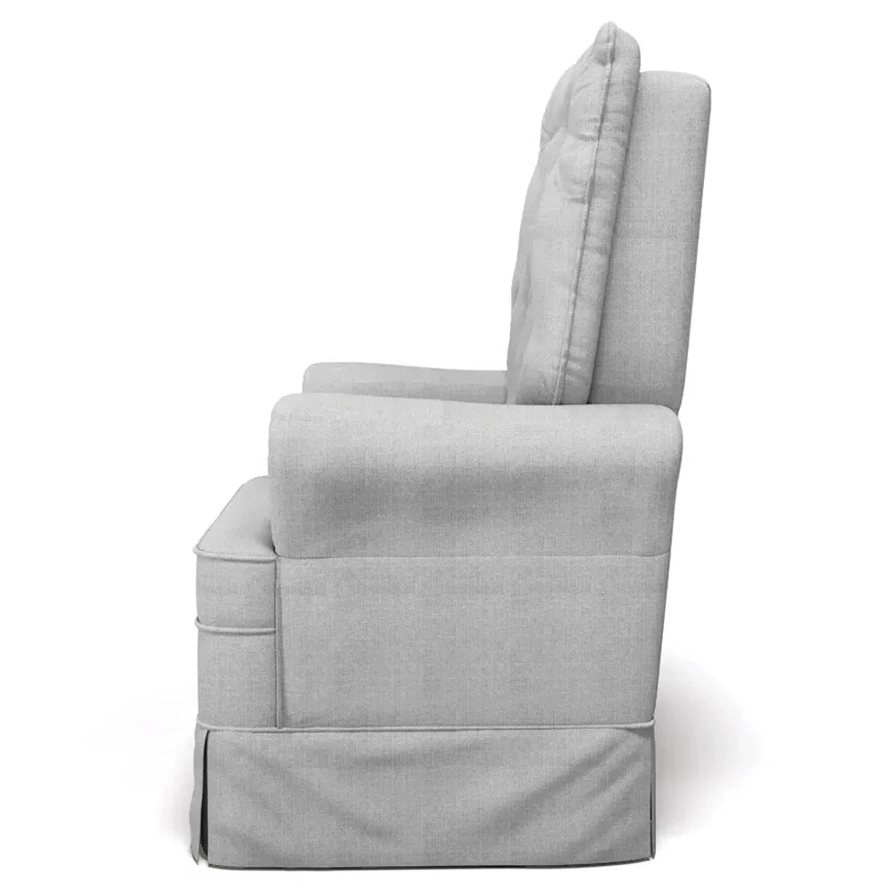 Kit 02 Poltronas de Amamentação e Descanso Com Balanço Laís G05 Linho Cinza Escuro - Mpozenato