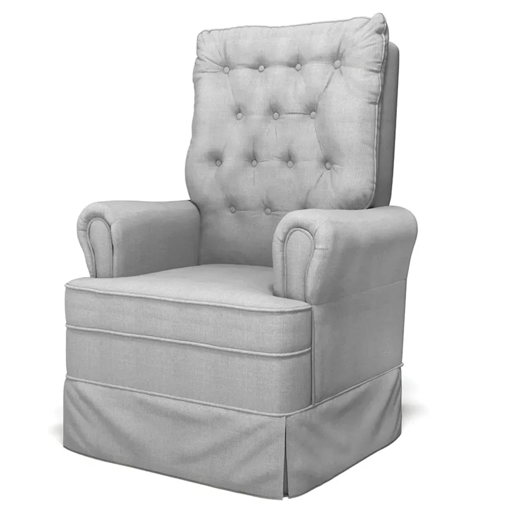 Kit 02 Poltronas de Amamentação e Descanso Com Balanço Laís G05 Linho Cinza Escuro - Mpozenato