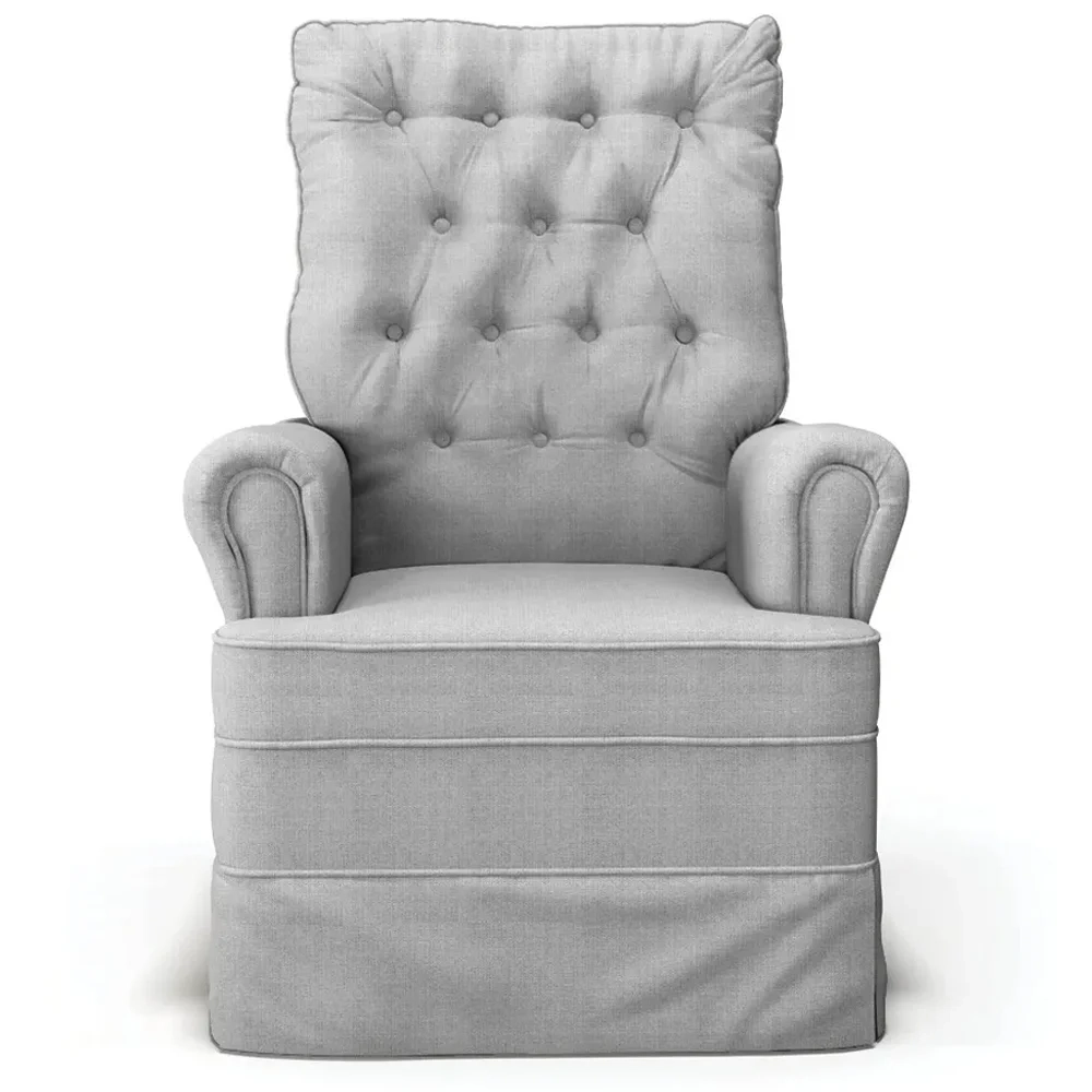 Kit 02 Poltronas de Amamentação e Descanso Com Balanço Laís G05 Linho Cinza Escuro - Mpozenato