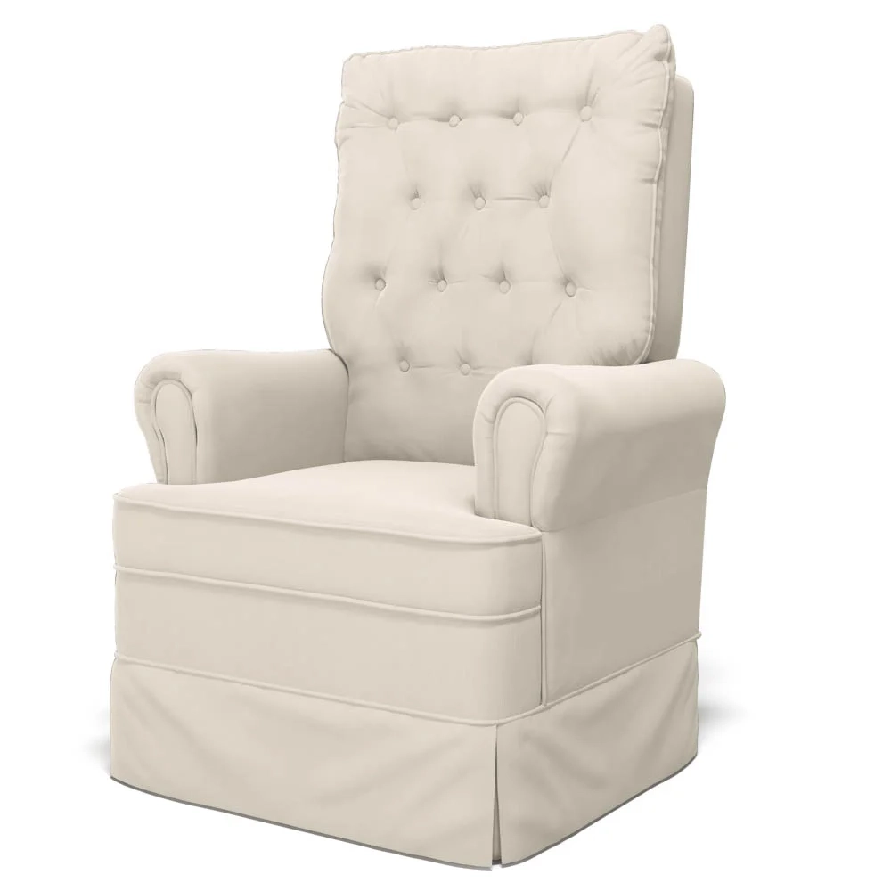 Kit 02 Poltronas de Amamentação e Descanso Com Balanço Laís G05 Veludo Creme - Mpozenato