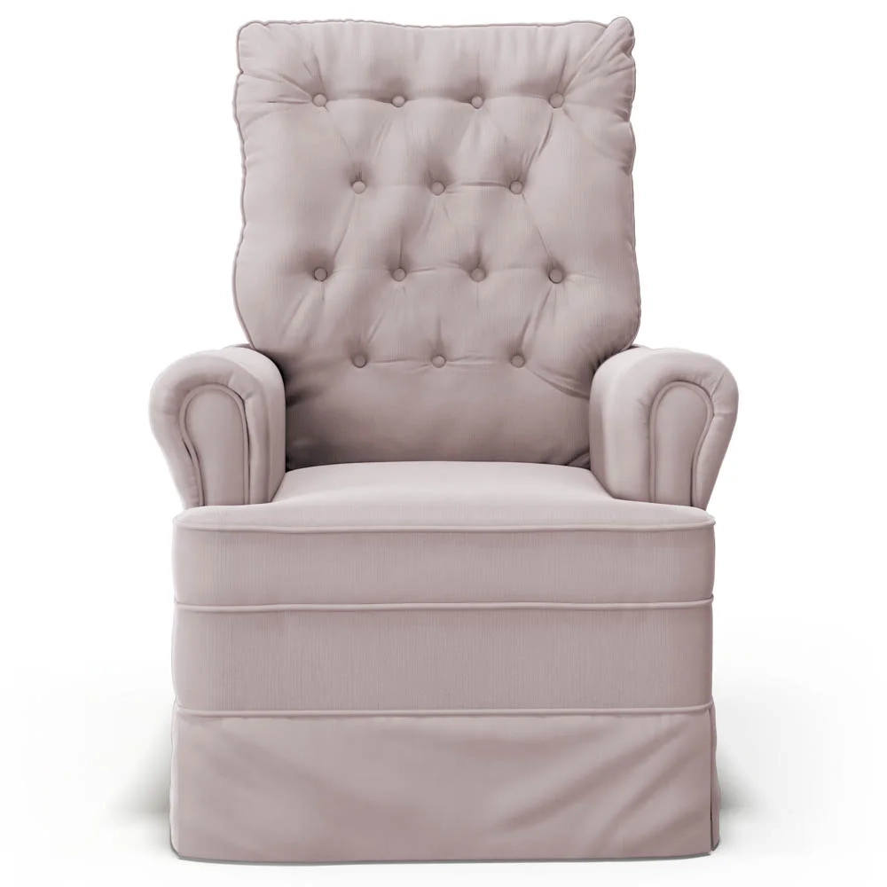 Kit 02 Poltronas de Amamentação e Descanso Com Balanço Laís G05 Veludo Rosê - Mpozenato