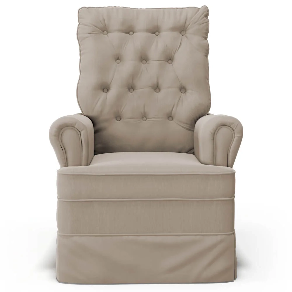 Kit 02 Poltronas de Amamentação e Descanso Com Balanço Laís G05 Veludo Bege - Mpozenato