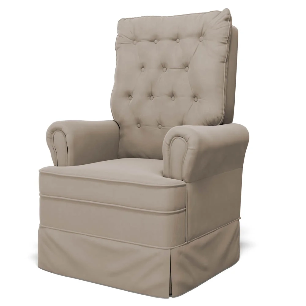 Kit 02 Poltronas de Amamentação e Descanso Com Balanço Laís G05 Veludo Bege - Mpozenato