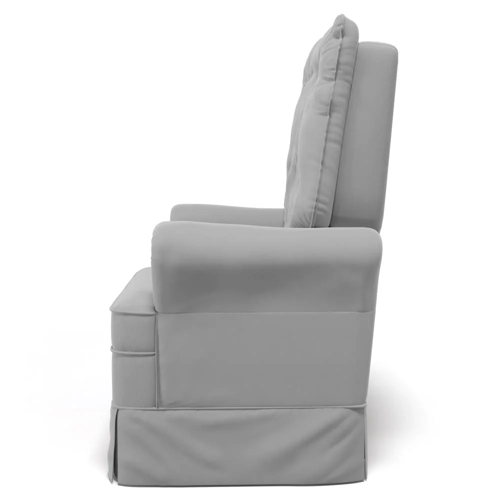 Kit 02 Poltronas de Amamentação e Descanso Com Balanço Laís G05 Veludo Cinza - Mpozenato