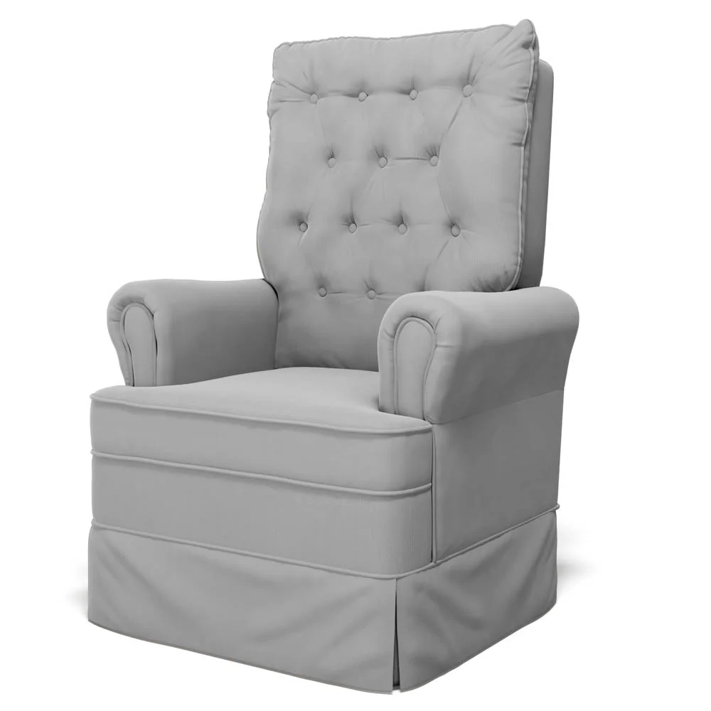 Kit 02 Poltronas de Amamentação e Descanso Com Balanço Laís G05 Veludo Cinza - Mpozenato