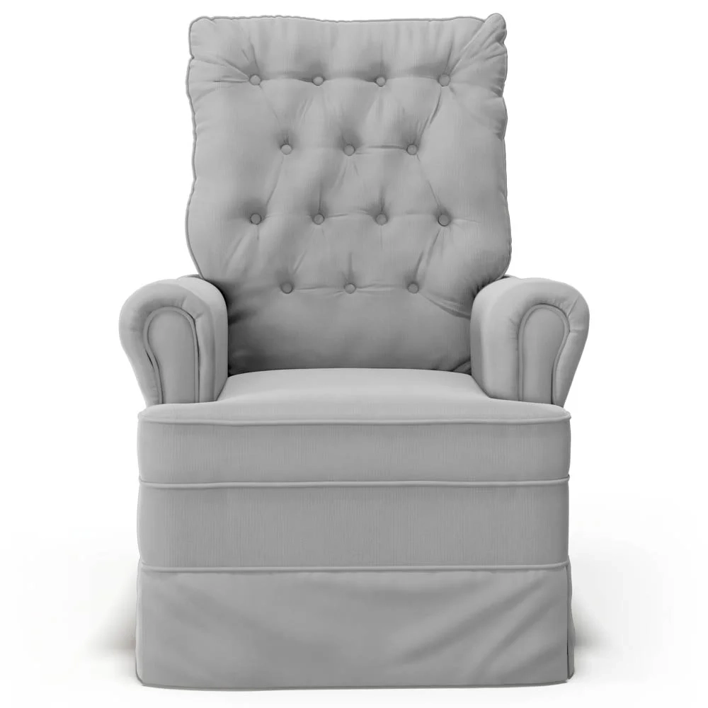 Kit 02 Poltronas de Amamentação e Descanso Com Balanço Laís G05 Veludo Cinza - Mpozenato