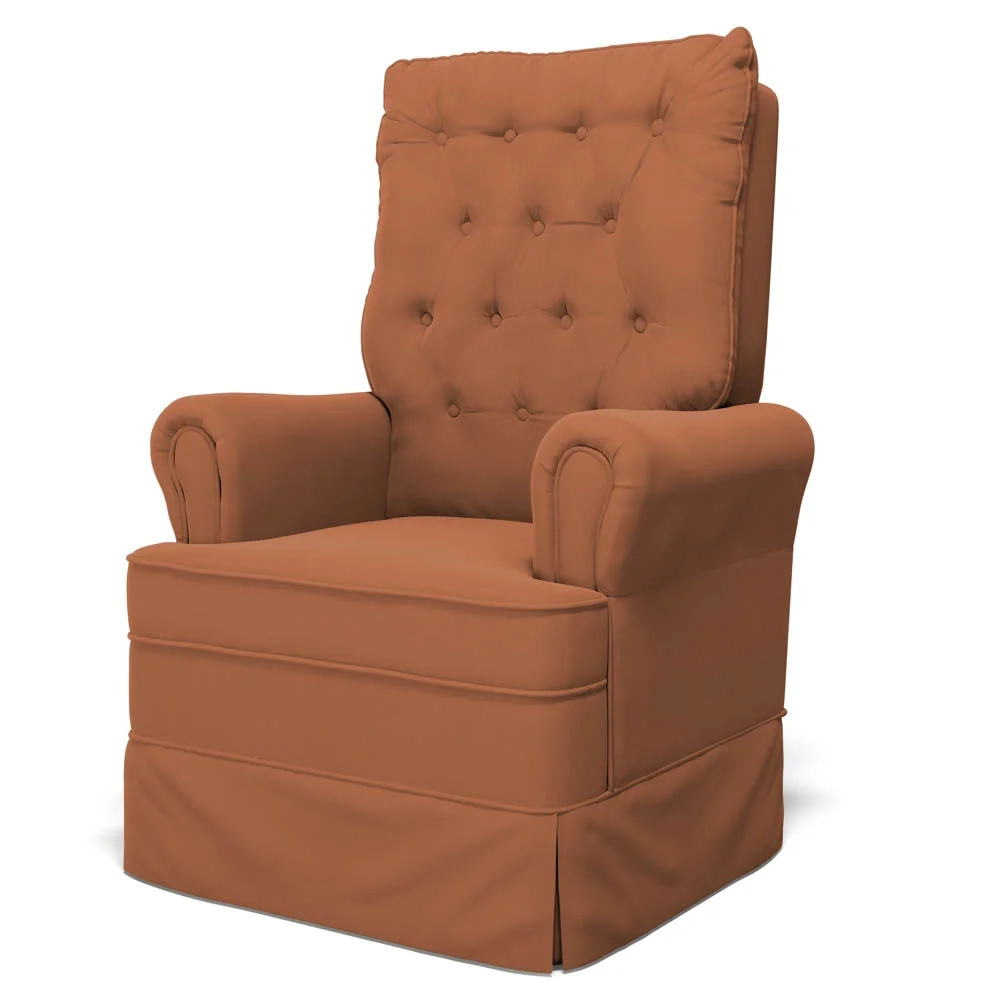 Kit 02 Poltronas de Amamentação e Descanso Com Balanço Laís G05 Veludo Terracota - Mpozenato